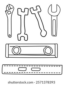 Spanners, rullers Construction Vector tools are digital resources for architects, engineers, and designers tools typically use vector graphics to create precise,scalable illustrations.