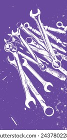 Spanners and Wrenches abstract silhouette