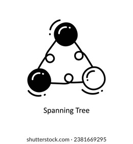 Spanning Tree doodle Icon Design illustration. Networking Symbol on White background EPS 10 File