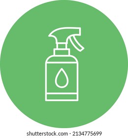 Sparay Bottle line circle icon vector image. Can also be used for web apps, mobile apps and print media.