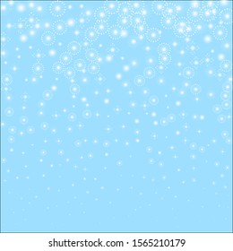 Sparce snow Snow flakes. Beauteous winter silver snowflake overlay template. Fancy vector illustration.