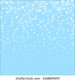 Sparce snow Snow flakes. Beauteous winter silver snowflake overlay template. Fancy vector illustration.
