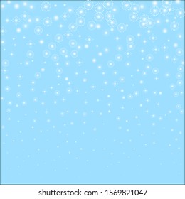 Sparce snow Snow flakes. Beauteous winter silver snowflake overlay template. Fancy vector illustration.
