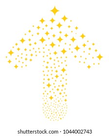 Sparcle Star illustration composed in the group of upwards cursor arrow. Upwards target arrow shape combined from sparcle star design elements.