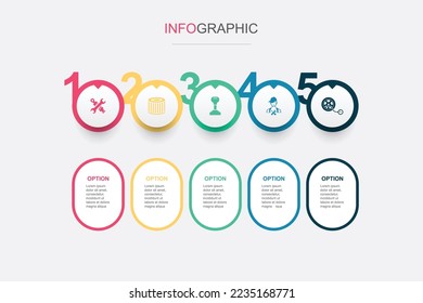 piezas de repuesto, filtro de aire, transmisión, técnico, inflar iconos de neumáticos plantilla de diseño infográfico. Concepto creativo con 5 pasos