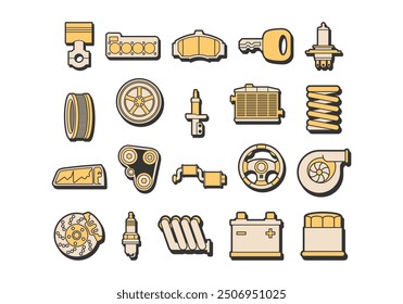 Spare Parts Car Illustration Sticker