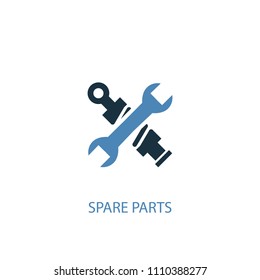 spare parts concept 2 colored icon. Simple blue element illustration. spare parts concept symbol design from Car service set. Can be used for web and mobile UI/UX