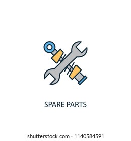 spare parts concept 2 colored line icon. Simple yellow and blue element illustration. spare parts concept outline symbol design from Car service set