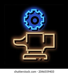Spare Parts for Production Metallurgical neon light sign vector. Glowing bright icon sign. transparent symbol illustration