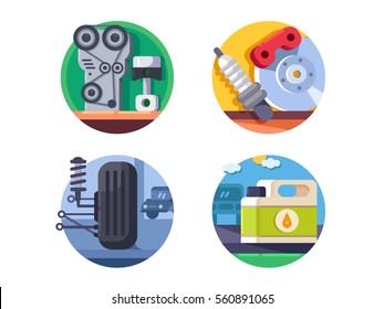 Spare parts set icons