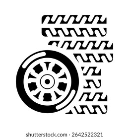 spare tires stacked garage glyph icon vector. spare tires stacked garage sign. isolated symbol illustration