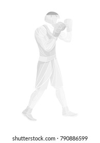 Sparing stylized boxer, boxing