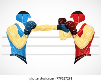 Sparing stylized boxer, boxing bout