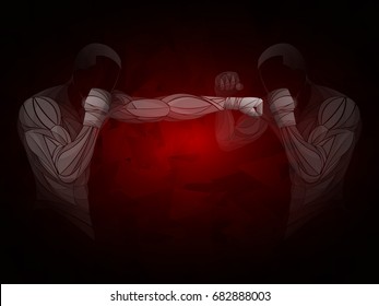 Sparing stylized boxer, boxing  Red, white, Athlete vector, boxing gloves, boxing day, boxing fight