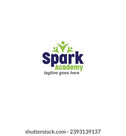 Spark Academy School Logo, Spark Kids School Logo, Kindergarten Kindergarten School logo identity 