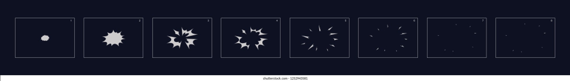 Spark animation effect. Spark Smoke Animation. Animation of smoke. Sprite sheet for game or cartoon or animation