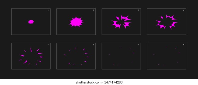 spark animation sprite sheet for game or cartoon or animation