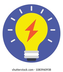 
Spark in bulb. Flat icon of idea.
