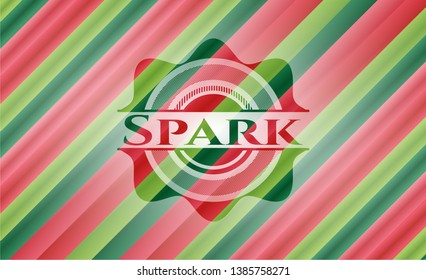 Spark christmas style badge. Vector Illustration. Detailed.