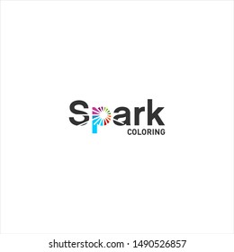 spark coloring logo design type