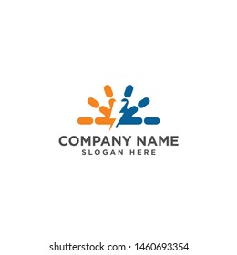 Spark dot logo concept design with electric danger light power voltage. Symbol graphic template element vector