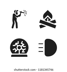 spark icon. 4 spark vector icons set. plasma ball, light and bonfire icons for web and design about spark theme