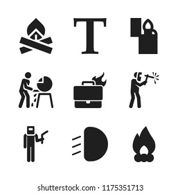 spark icon. 9 spark vector icons set. lighter, capital letter and welder icons for web and design about spark theme