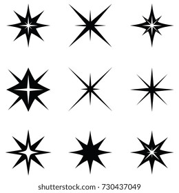 Spark Icon Set Stock Vector (Royalty Free) 730443085