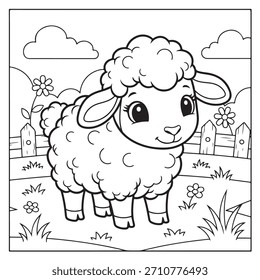 Spark imagination with this charming cartoon sheep outline, perfect for coloring books, educational projects, and delightful children's designs. Inspire creativity and fun!