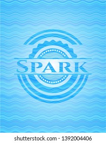 Spark light blue water emblem. Vector Illustration. Detailed.