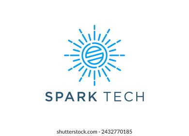 Spark light power technology modern logo design.