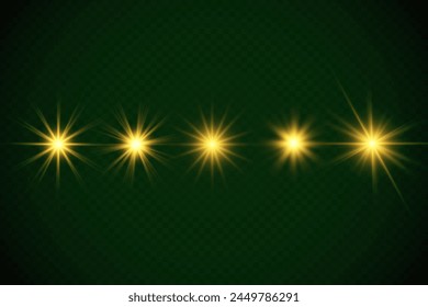 Chispa de luz. La estrella parpadea brillantemente. Conjunto de efectos brillantes.	