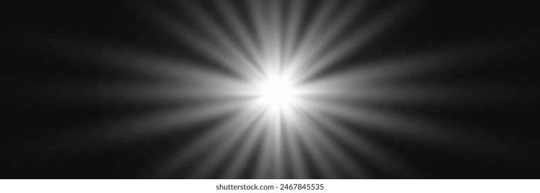 Chispa de luz. La estrella parpadea brillantemente. Conjunto de efectos brillantes.	