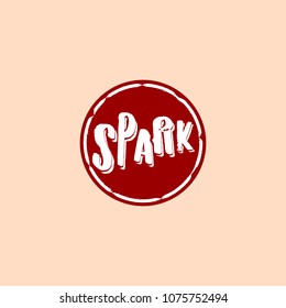 Spark Logo Concept, Maroon Ellipse Rounded Logo Design Template