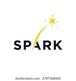 design de logotipo do spark, modelo de vetor gráfico de faísca de texto de tipografia 