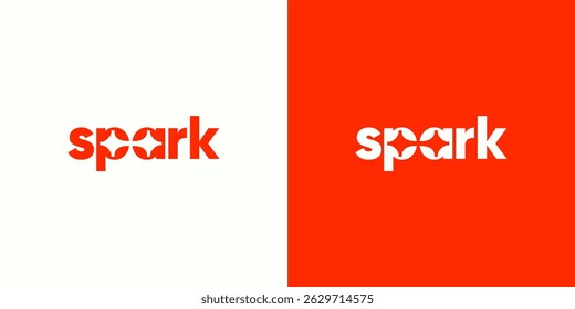 design do logotipo do spark espaço negativo exclusivo