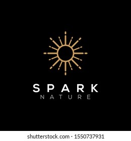 Spark logo for modern technology simple minimalist design shiny  sun light power