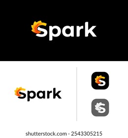 Spark minimalist logo vector that uses the letter S as its icon
