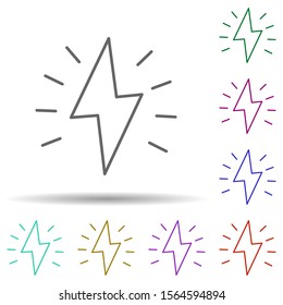 Spark multi color icon. Simple thin line, outline vector of speed icons for ui and ux, website or mobile application