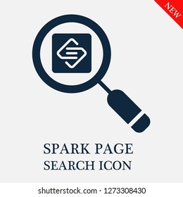 Spark page search icon. Editable Spark page search icon for web or mobile.