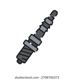 spark plug black line icon. Vector isolated element.Editable stroke