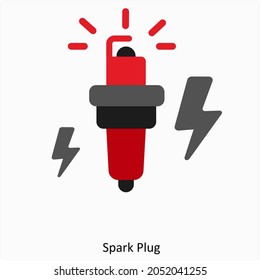 Spark plug of Car Icon Concept