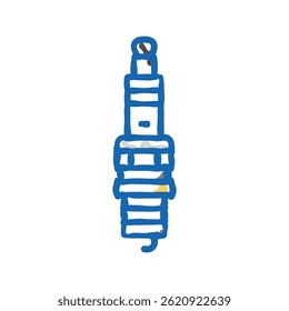 vela de faísca carro mecânico ícone doodle esboço vetor. vela de faísca carro mecânico sinal. símbolo isolado ilustração