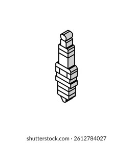 spark plug car mechanic isometric icon vector. spark plug car mechanic sign. isolated symbol illustration