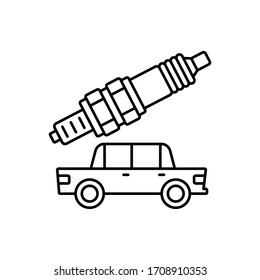 Spark plug, car repair icon. Simple line, outline vector elements of garage icons for ui and ux, website or mobile application