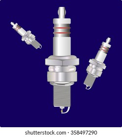 Spark plug . It consists of a metal body, insulator and center conductor. A device for ignition.