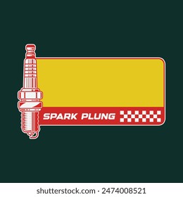 spark plug emblem logo design