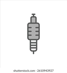 spark plug filled outline icon. spark plug color line illustration.