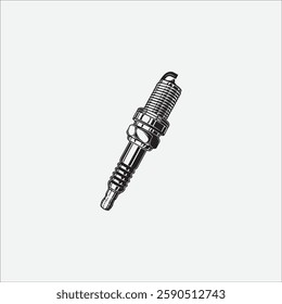 Spark plug hand drawn illustration artwork