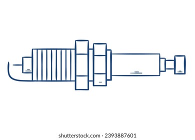 spark plug. Hand drawn vector illustration.